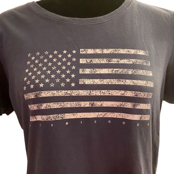 Life Is Good Women's American Flag Short Sleeve Crusher Tee Size M - Picture 2 of 13